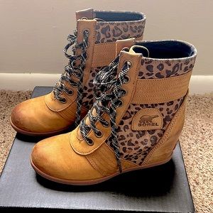 CUTE Sorel Cheetah Lexie Wedge Bootie 🔥❤️🔥